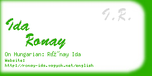 ida ronay business card